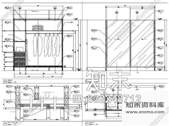 图块/节点酒店套房衣柜详图施工图下载【ID:832248712】