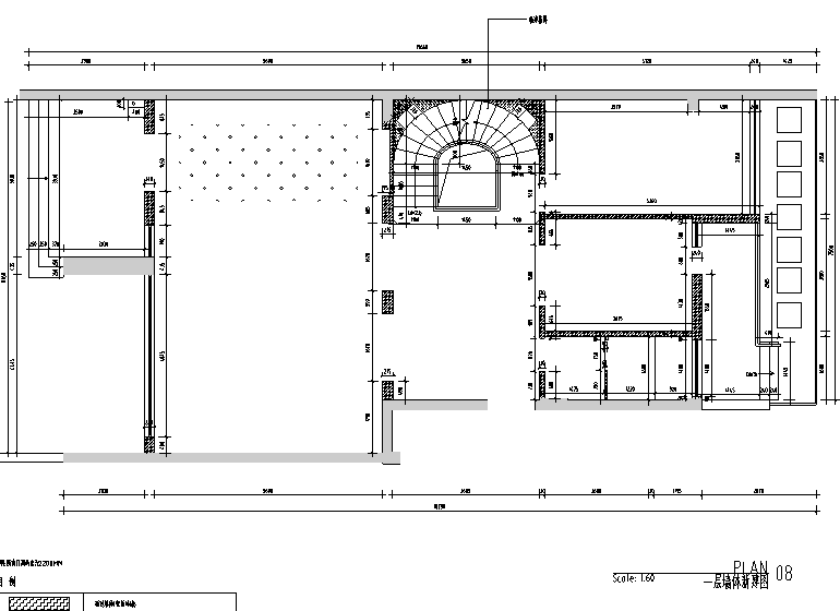 奢华风中廷森林公馆别墅设计施工图（附效果图）cad施工图下载【ID:161769167】