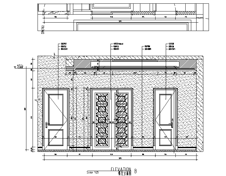 奢华风中廷森林公馆别墅设计施工图（附效果图）cad施工图下载【ID:161769167】