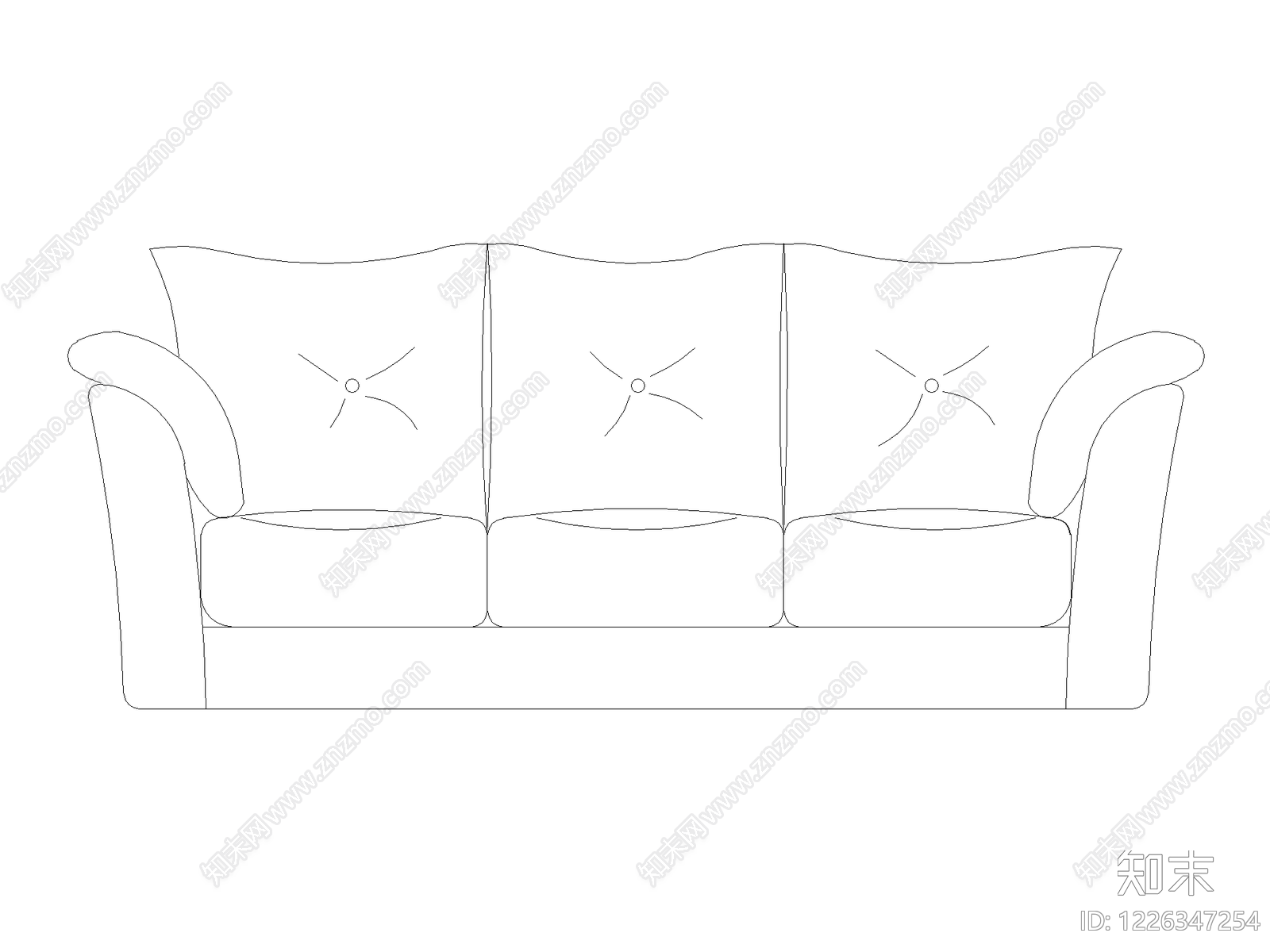 沙发cad施工图下载【ID:1226347254】