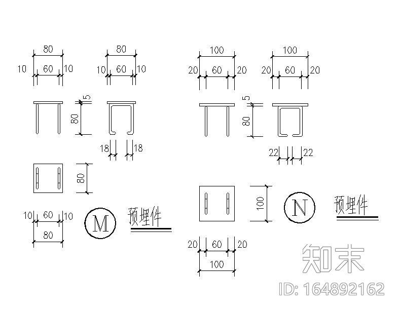 玻璃不锈钢管护手栏杆等大样节点图（CAD图）施工图下载【ID:164892162】