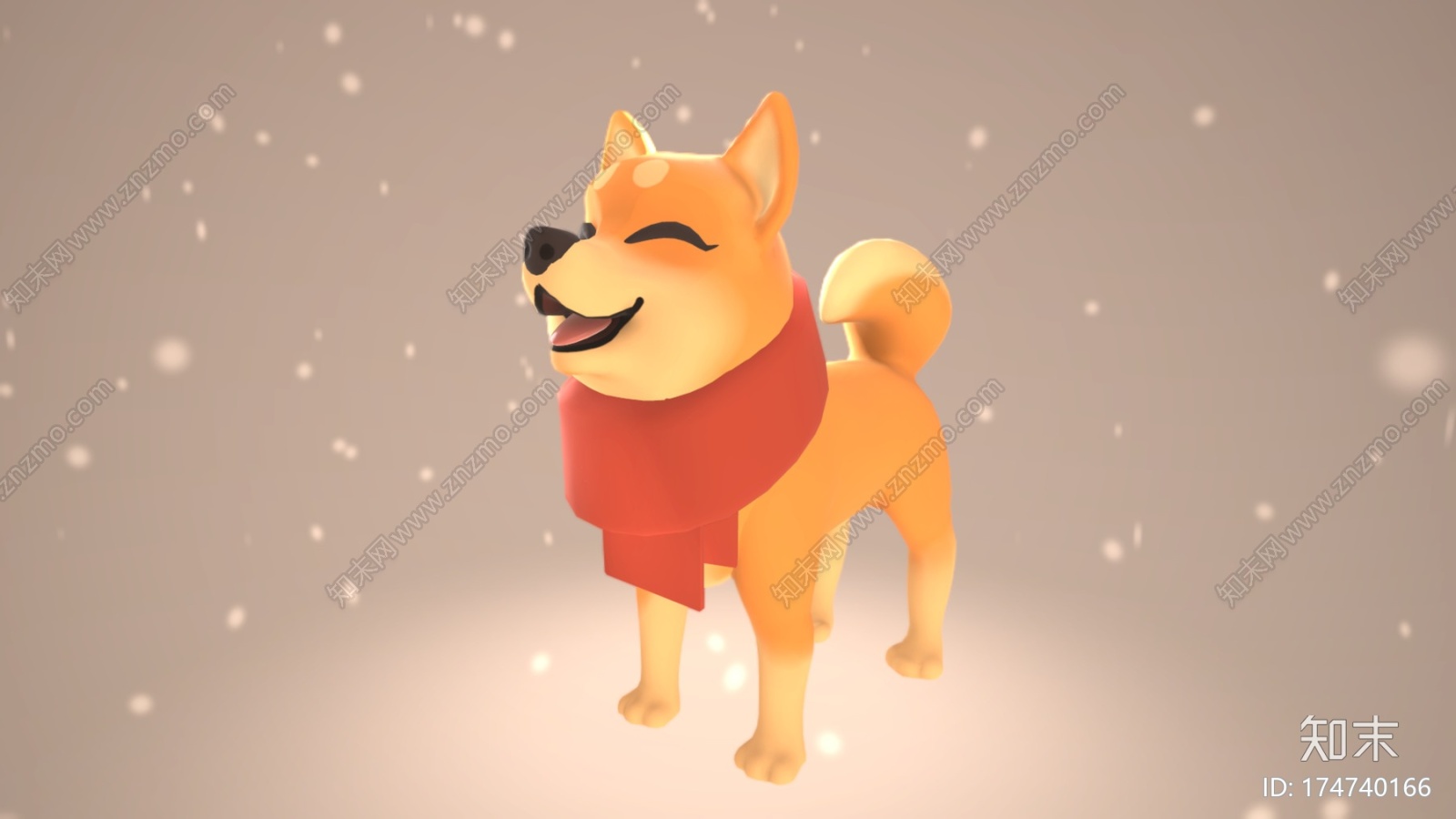 Lowpoly柴犬狗CG模型下载【ID:174740166】