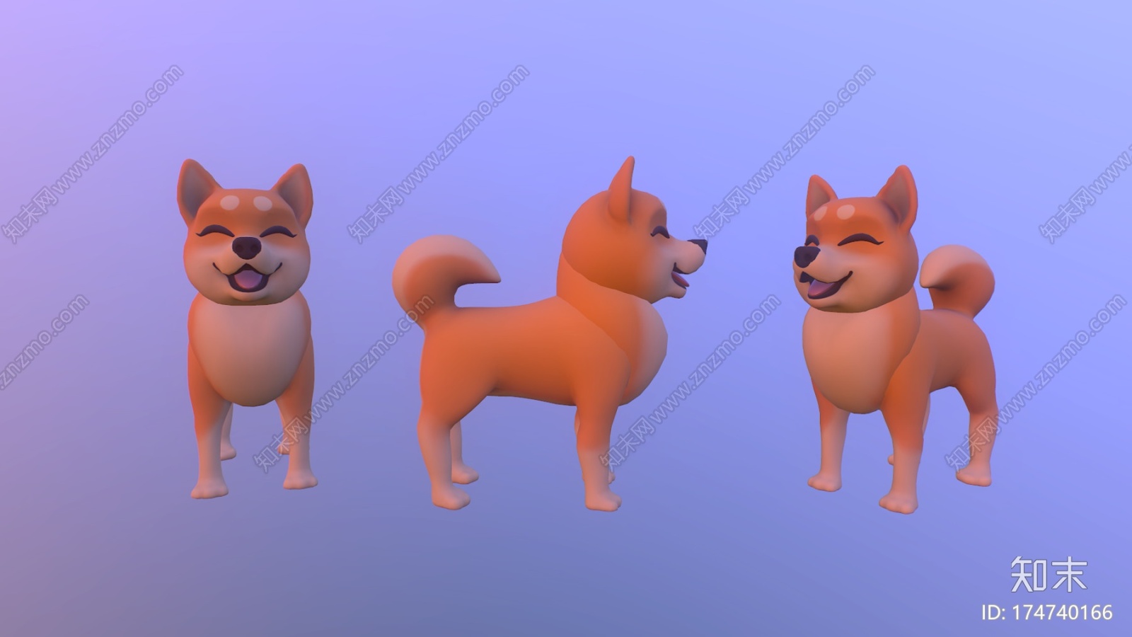 Lowpoly柴犬狗CG模型下载【ID:174740166】