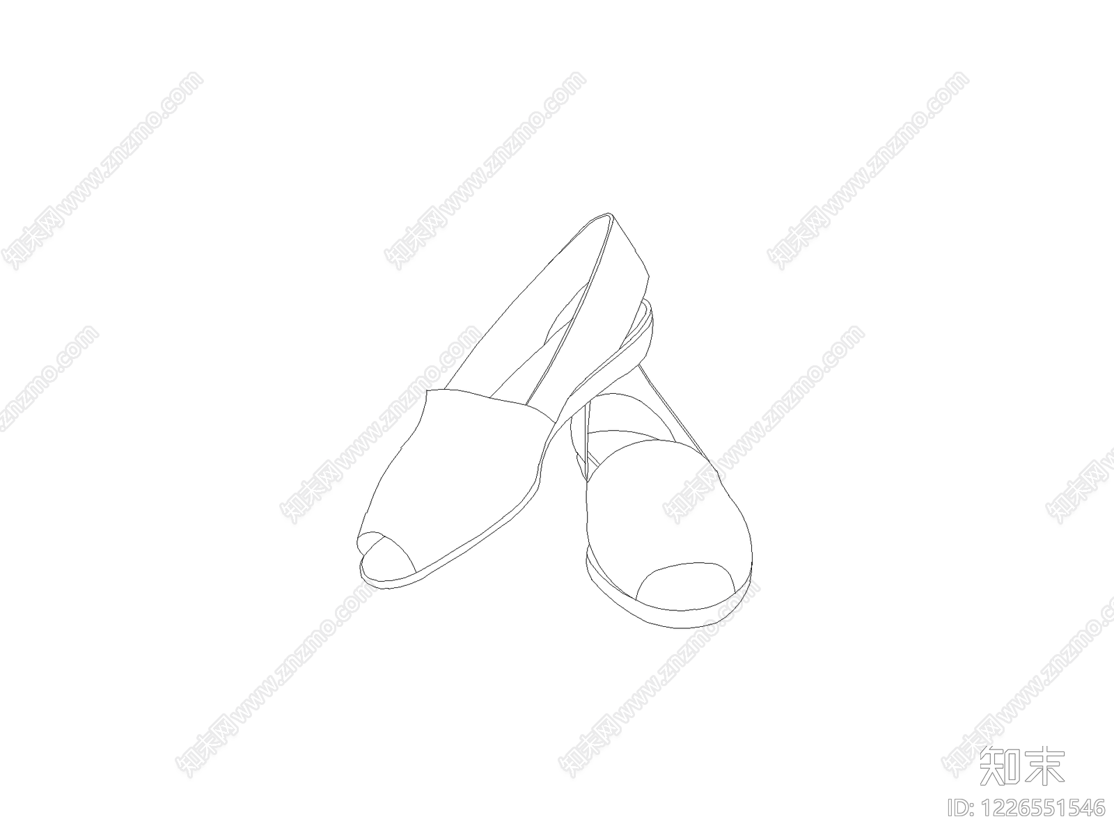 鞋子cad施工图下载【ID:1226551546】