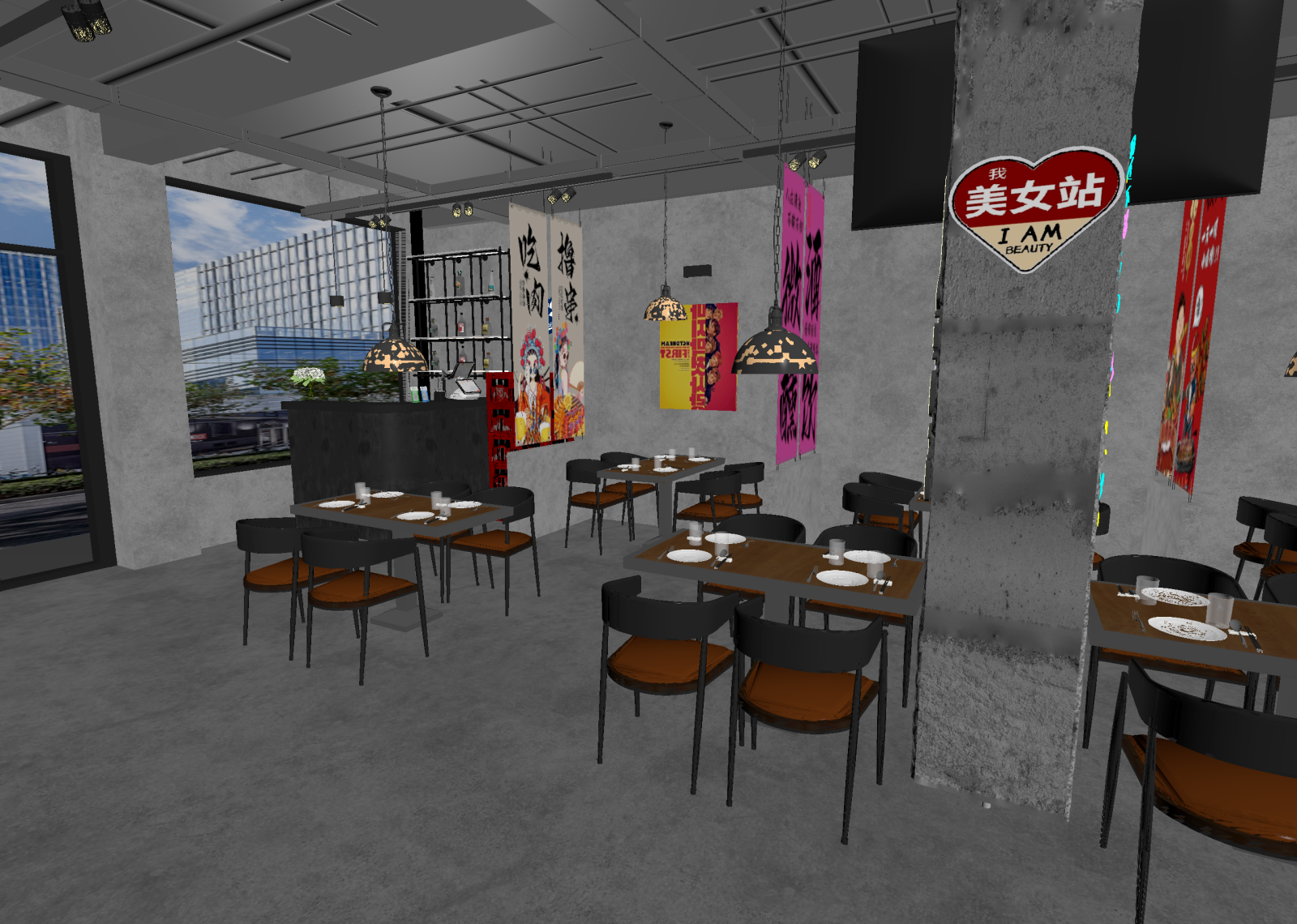 工业其他餐饮空间3D模型下载【ID:1214938634】