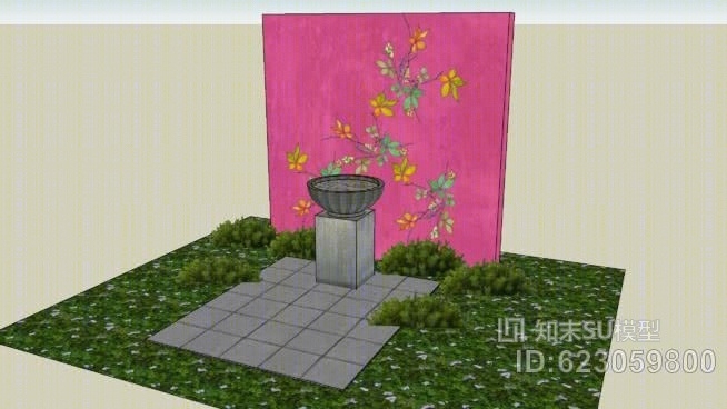 园林特色SU模型下载【ID:623059800】