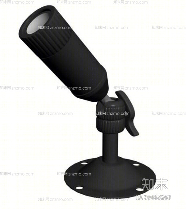 现代黑色塑料筒灯射灯3D模型下载【ID:60465263】