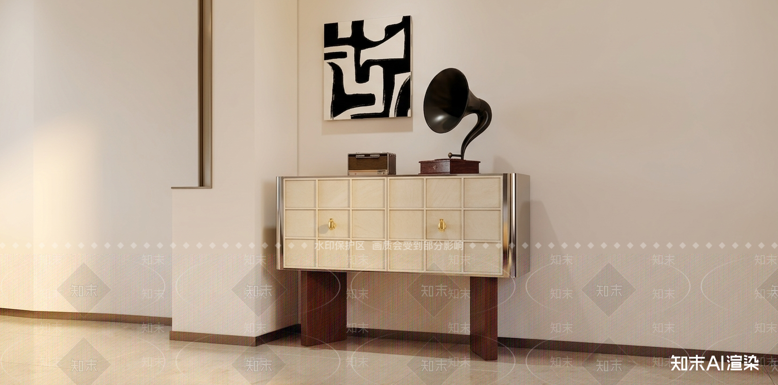 装饰储物柜餐边柜3D模型下载【ID:1227415807】