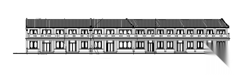 两层仿古街建筑施工图cad施工图下载【ID:165425186】