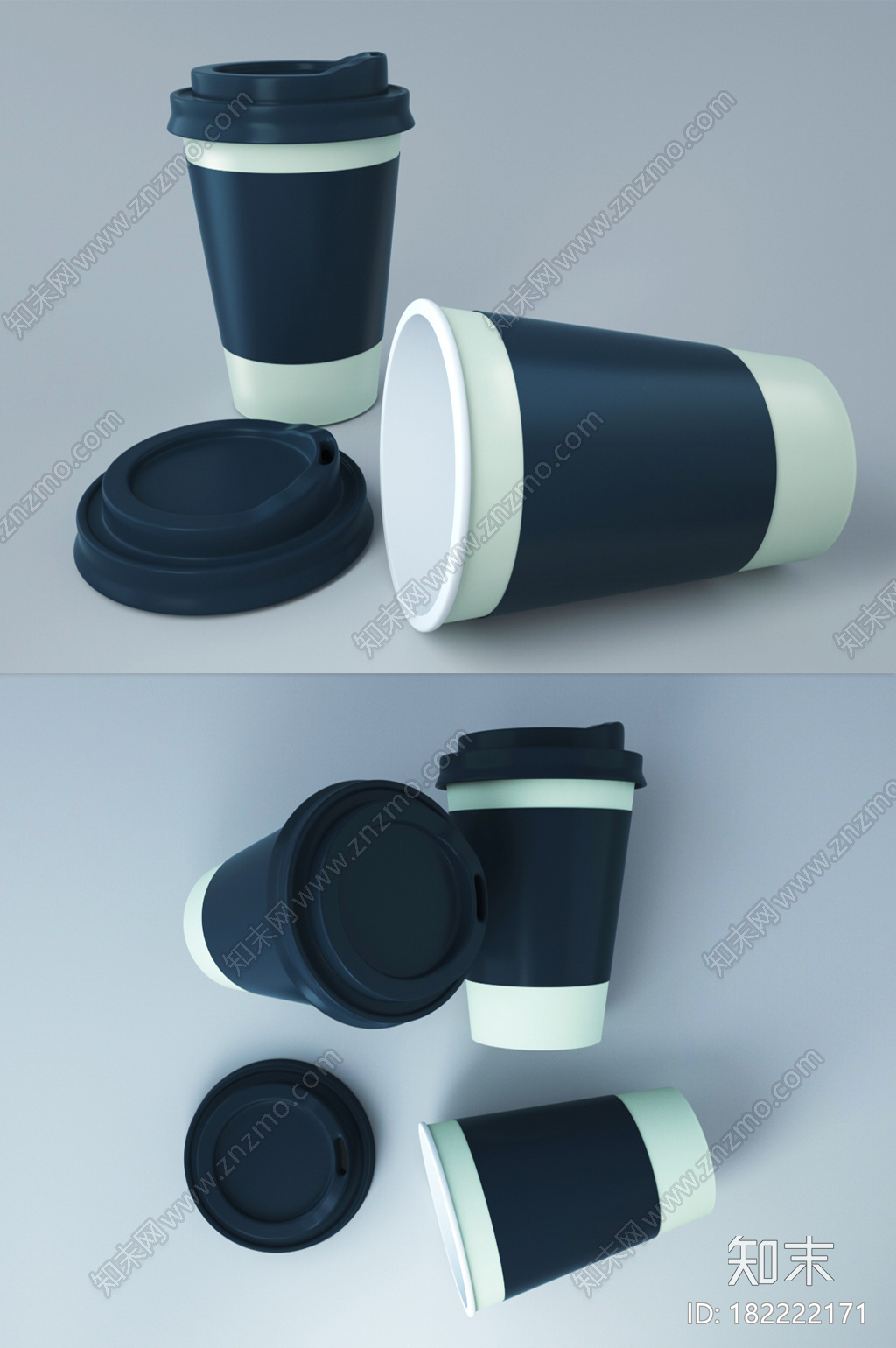 精致的纸杯VI展示纸杯CG模型下载【ID:182222171】