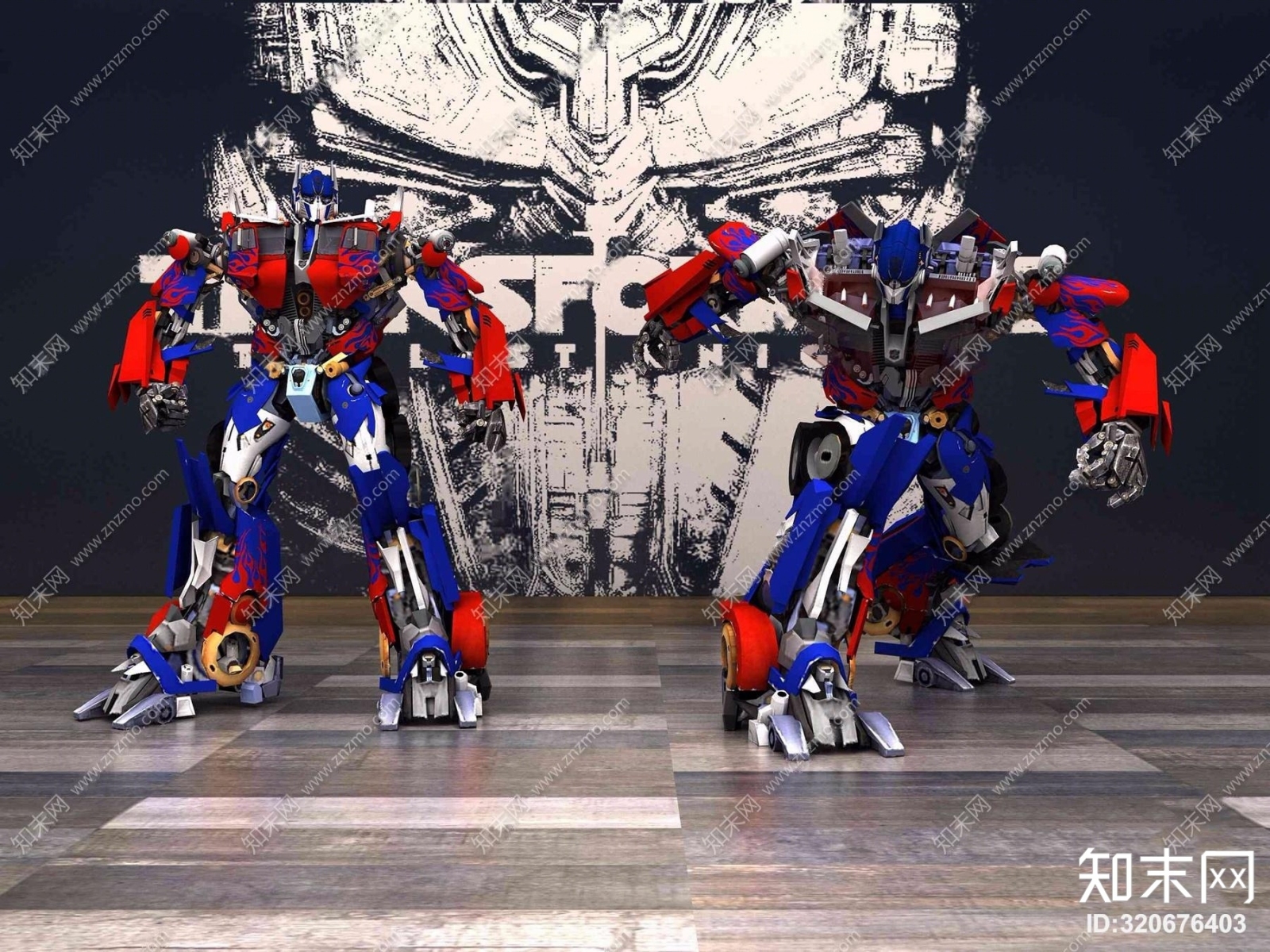 现代变形金刚擎天柱手办3D模型下载【ID:320676403】