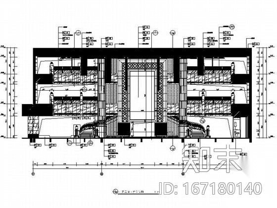[长沙]典雅综合型豪华五星级酒店大堂装修设计施工图（含...cad施工图下载【ID:167180140】
