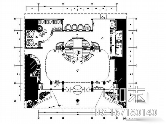 [长沙]典雅综合型豪华五星级酒店大堂装修设计施工图（含...cad施工图下载【ID:167180140】
