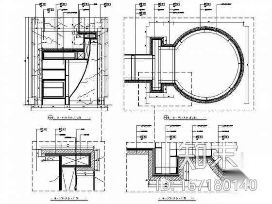 [长沙]典雅综合型豪华五星级酒店大堂装修设计施工图（含...cad施工图下载【ID:167180140】