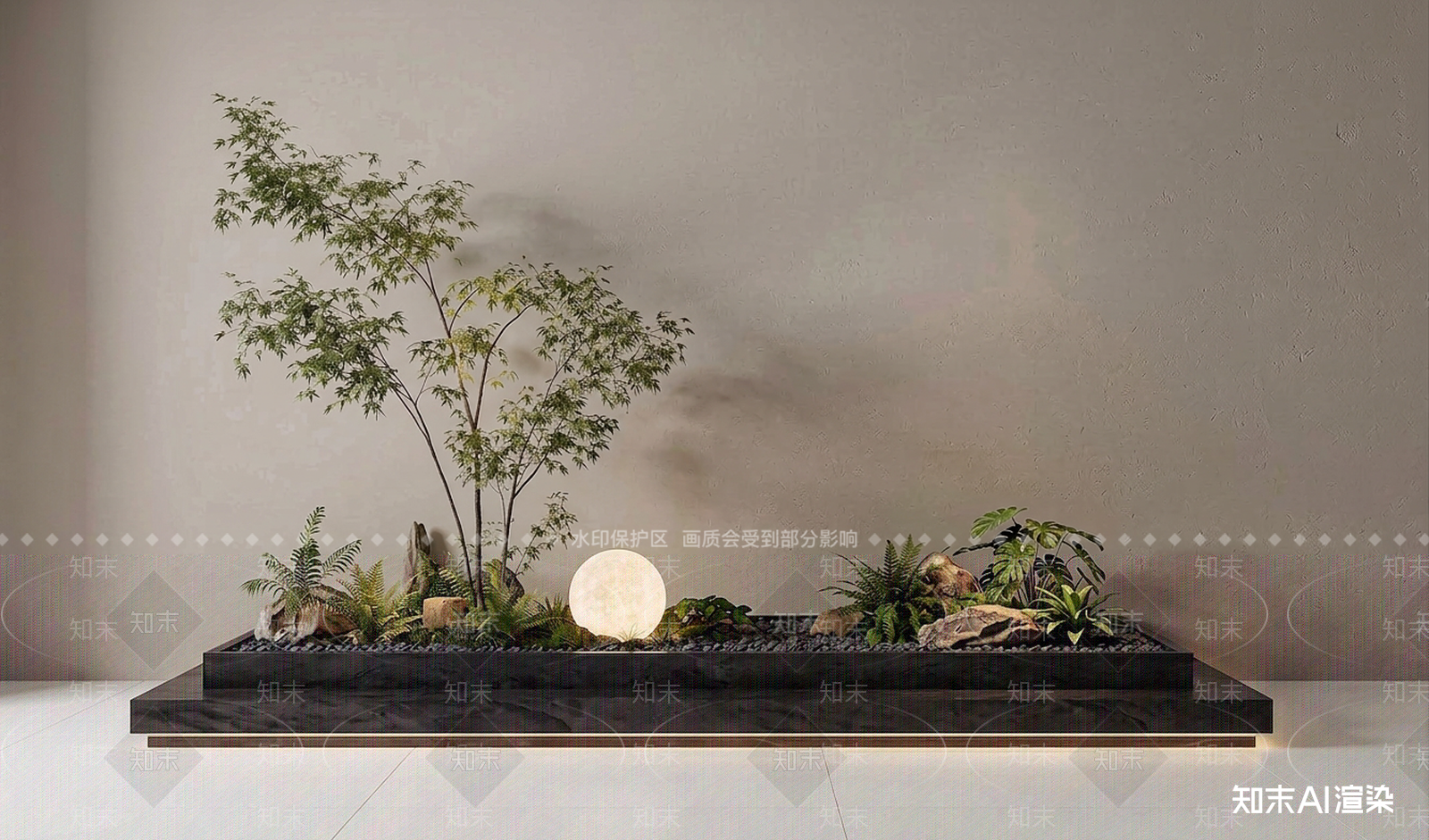 艺术绿植室内景观3D模型下载【ID:1227566430】