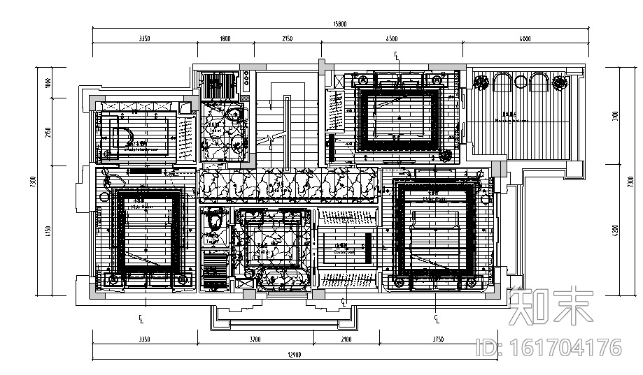 大艺术家·繁秋——佛山绿岛湖项目别墅样板间设计施工图...cad施工图下载【ID:161704176】