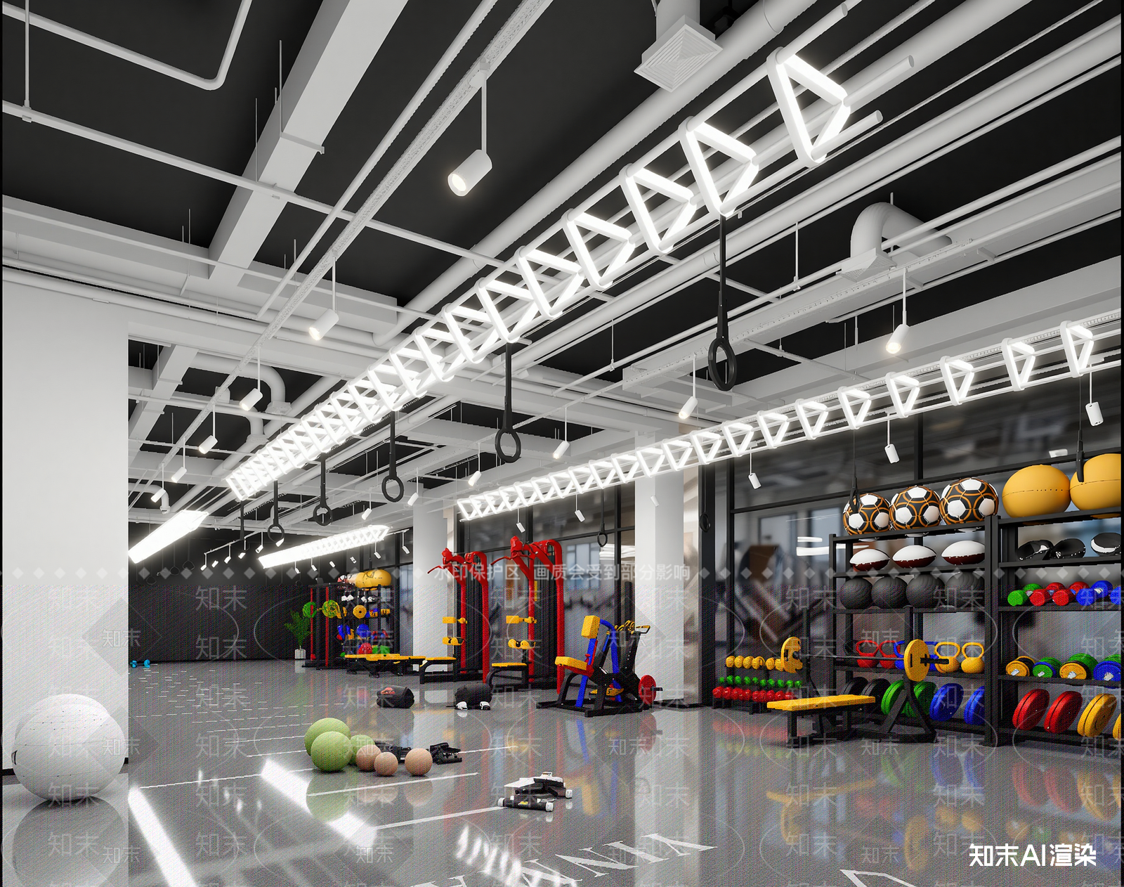 现代健身房3D模型下载【ID:1213927603】