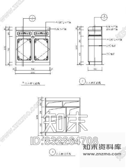 图块/节点茶水柜详图cad施工图下载【ID:832264708】