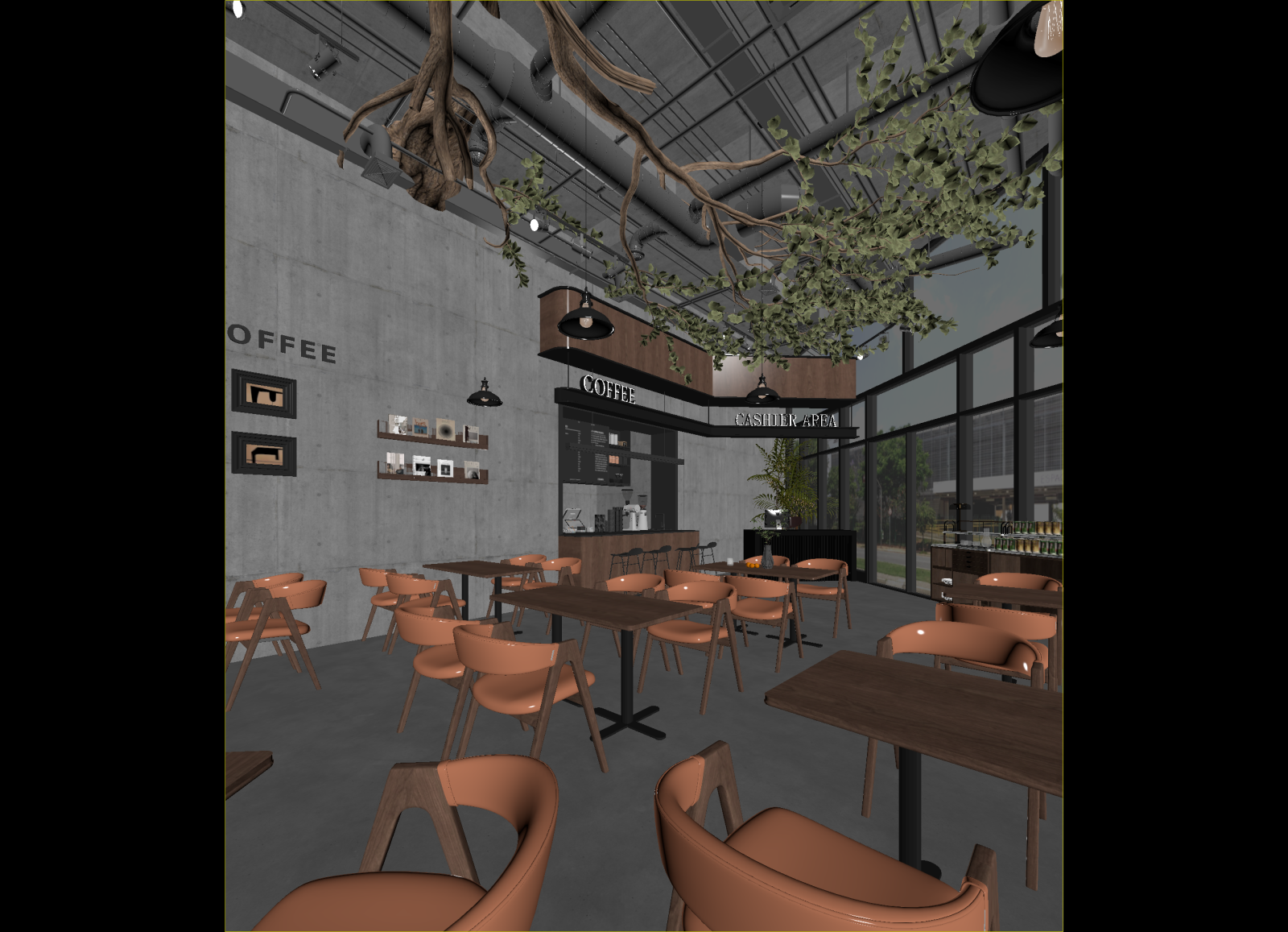 工业咖啡厅3D模型下载【ID:1214457974】
