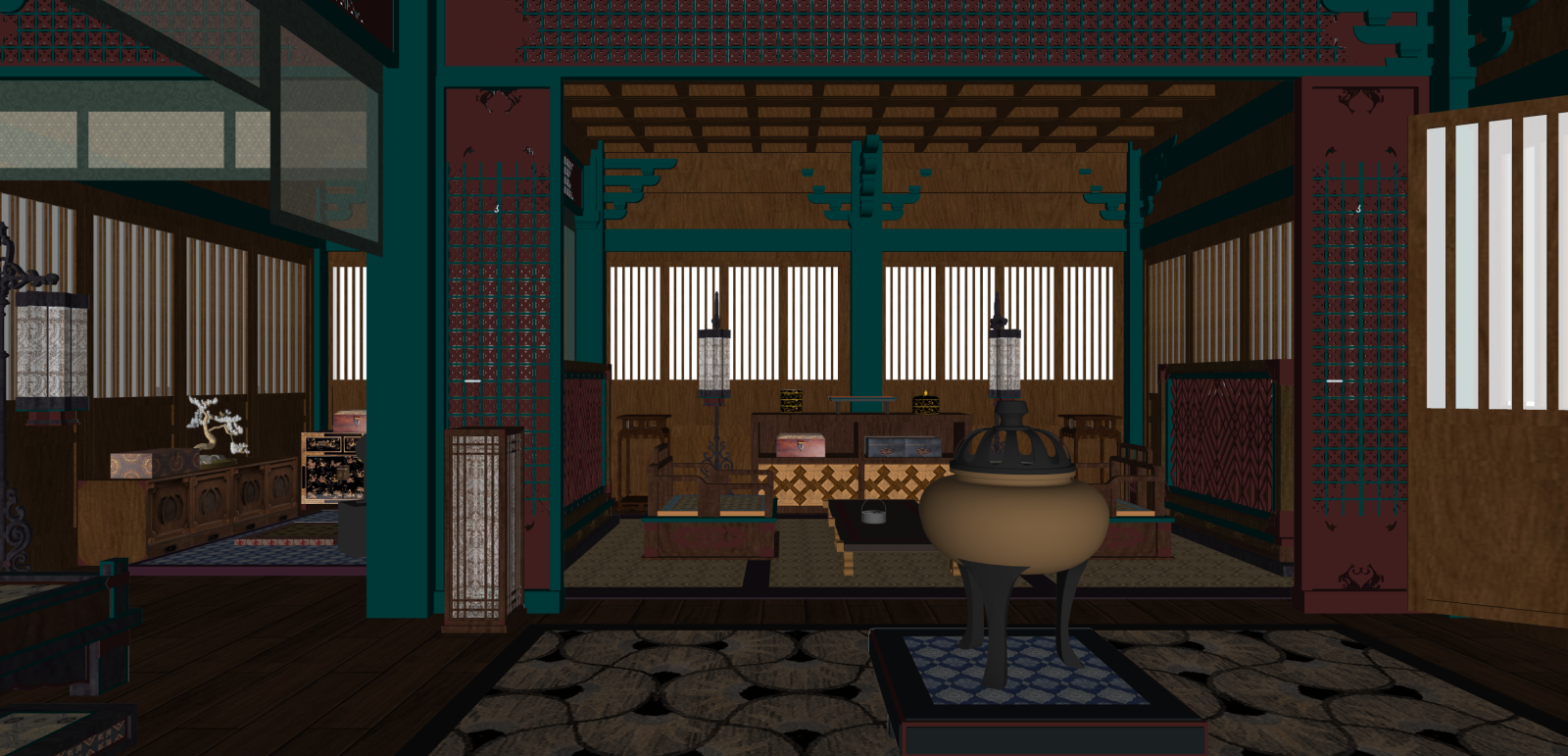 中式家居卧室SU模型下载【ID:1215940422】