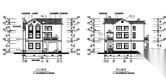 某三层别墅建筑施工图cad施工图下载【ID:149918135】