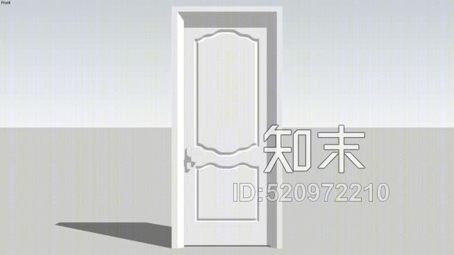 白色底漆门SU模型下载【ID:520972210】