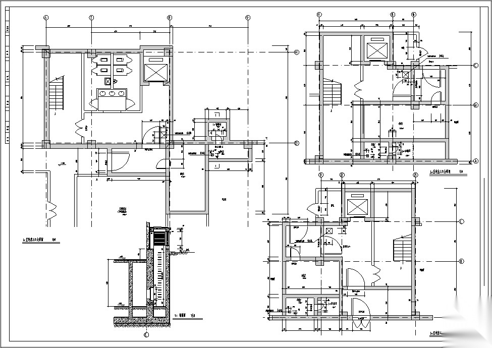 7套商住综合楼建筑设计方案初设图CAD施工图下载【ID:151452124】