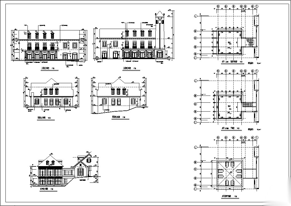 7套商住综合楼建筑设计方案初设图CAD施工图下载【ID:151452124】