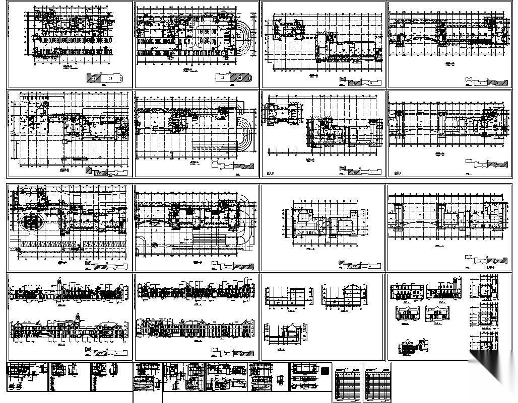 7套商住综合楼建筑设计方案初设图CAD施工图下载【ID:151452124】