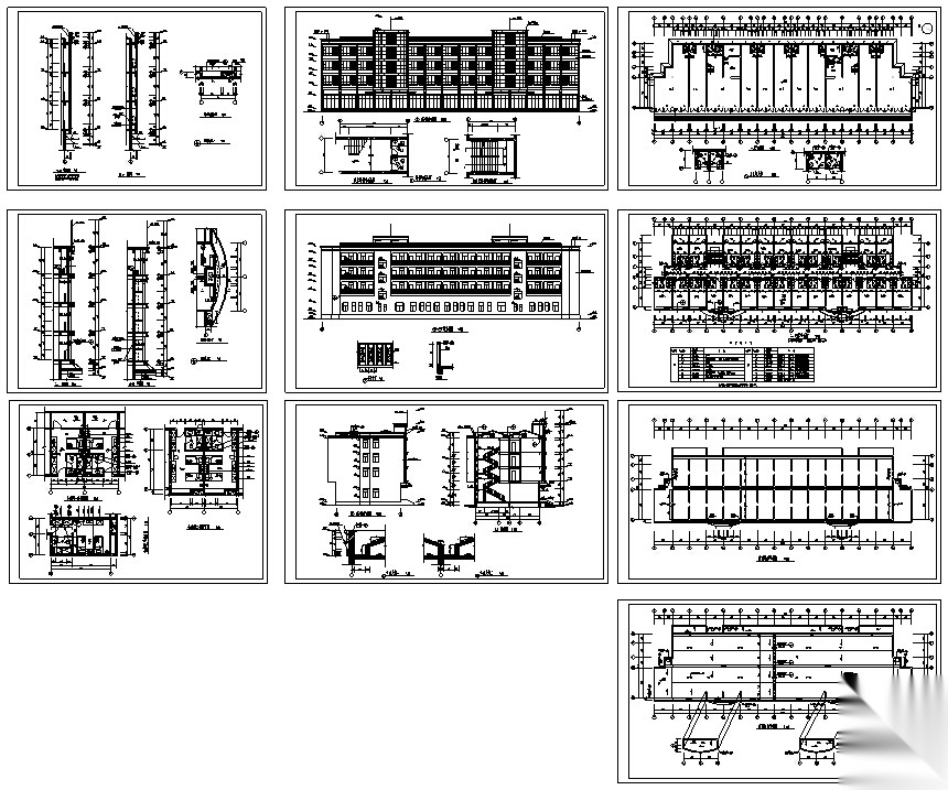 7套商住综合楼建筑设计方案初设图CAD施工图下载【ID:151452124】