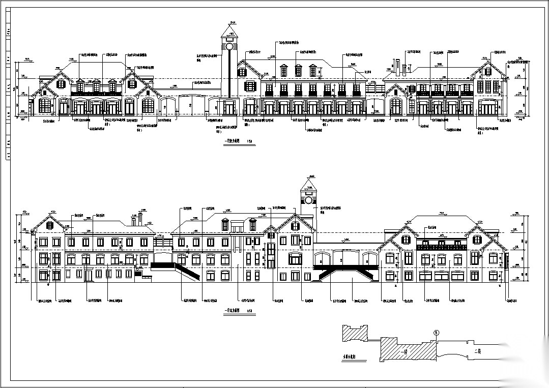 7套商住综合楼建筑设计方案初设图CAD施工图下载【ID:151452124】