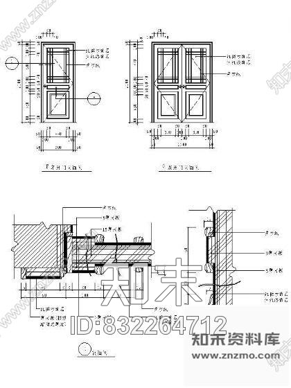图块/节点餐厅木门详图cad施工图下载【ID:832264712】
