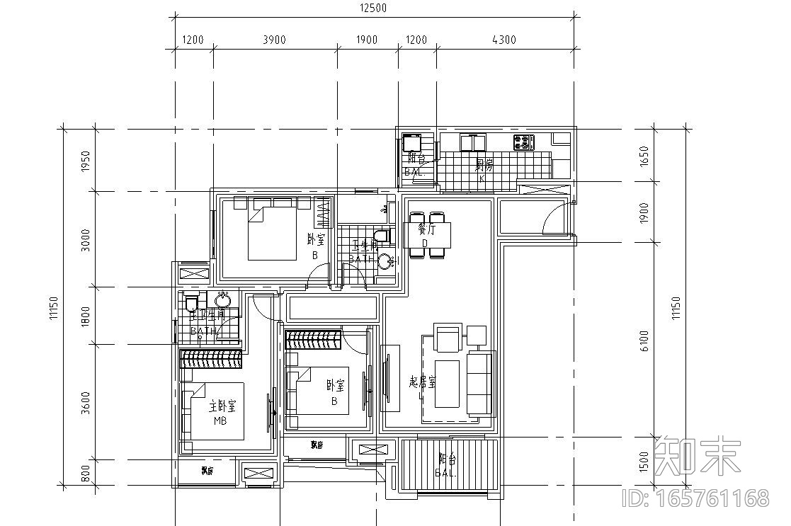 高层标准化户型设计施工图下载【ID:165761168】