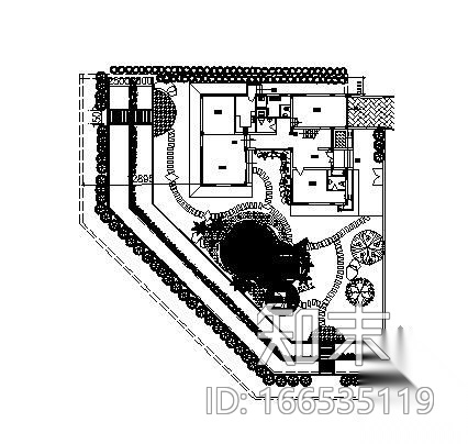 某别墅庭院环境设计图cad施工图下载【ID:166535119】