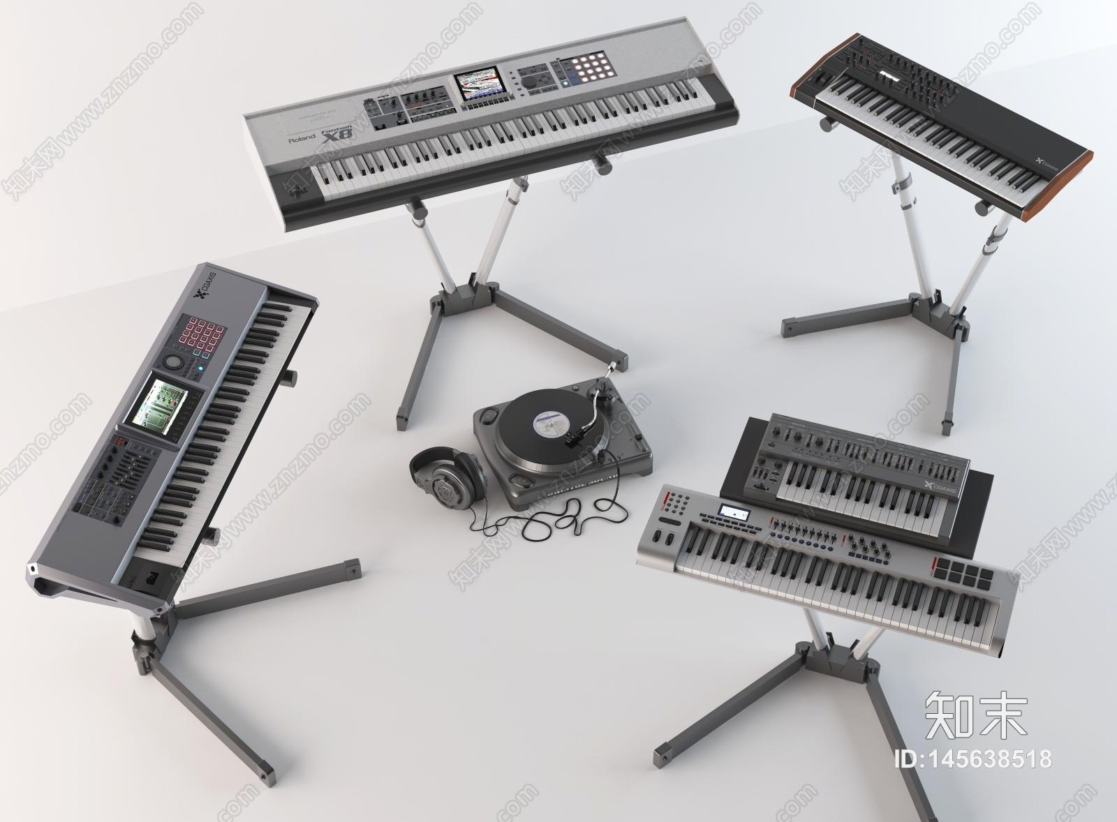 现代电子琴组合3D模型下载【ID:145638518】