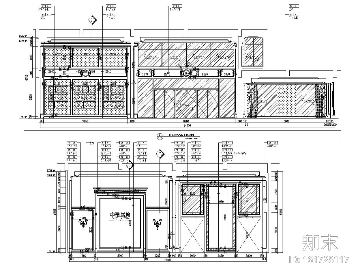 [苏州]欧式风格大型房地产售楼处装饰施工图（附效果图）cad施工图下载【ID:161728117】