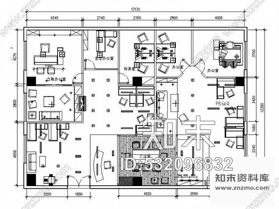 施工图某办公室内装修图含效果cad施工图下载【ID:532096832】