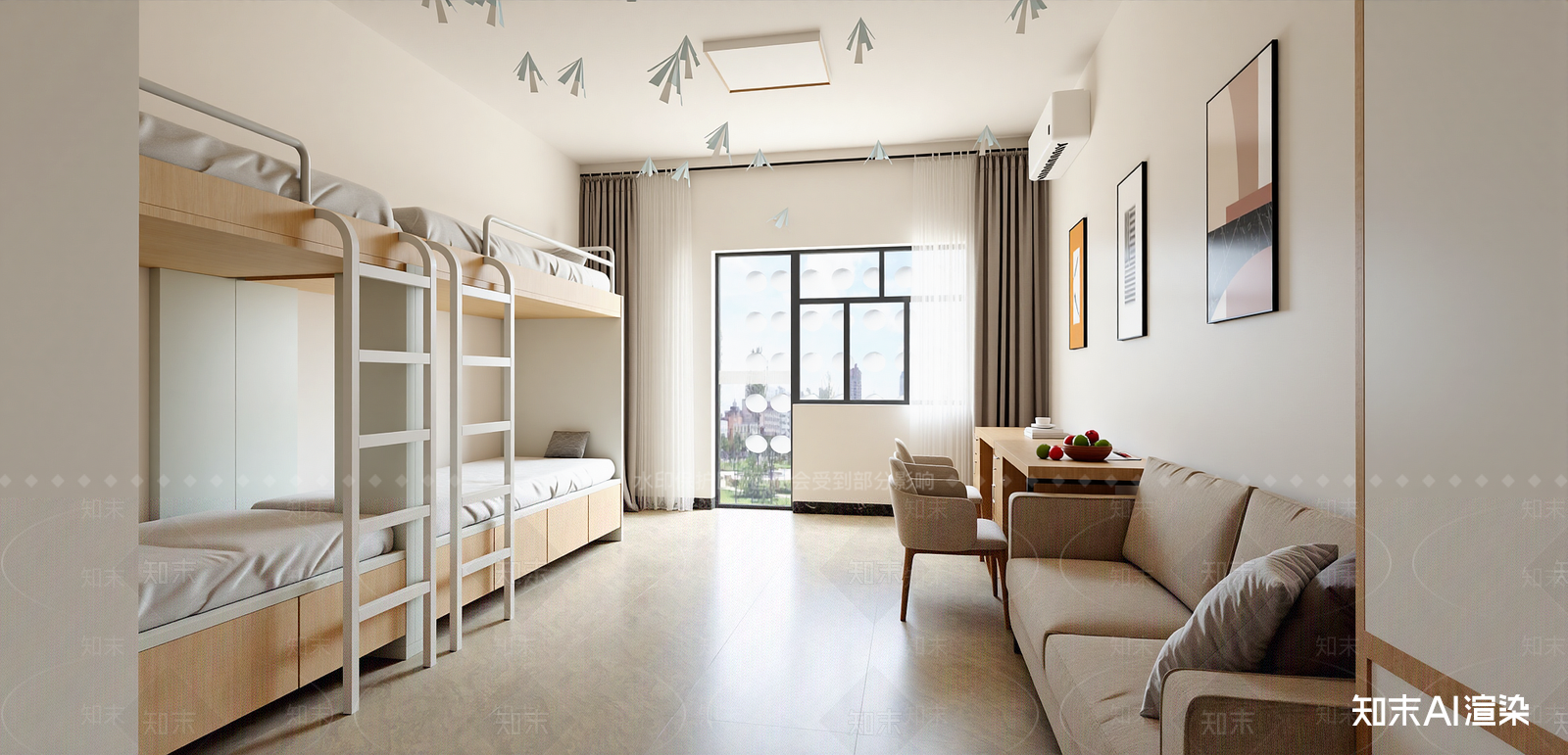 新中式宿舍SU模型下载【ID:1215961935】