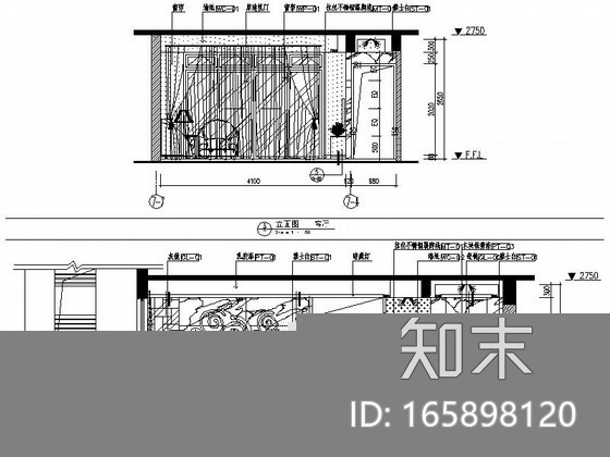 [深圳]精品花园现代风格两居室样板间装修图（含效果）cad施工图下载【ID:165898121】