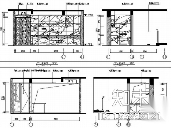 [深圳]精品花园现代风格两居室样板间装修图（含效果）cad施工图下载【ID:165898121】