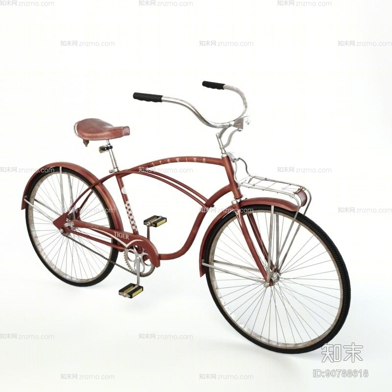 红色自行车3D模型下载【ID:90788618】
