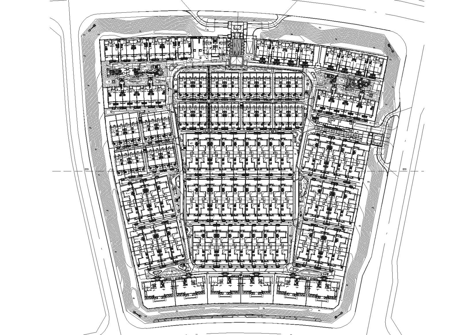 ​[北京]泰禾中央别墅区地块景观设计施工图施工图下载【ID:160714126】