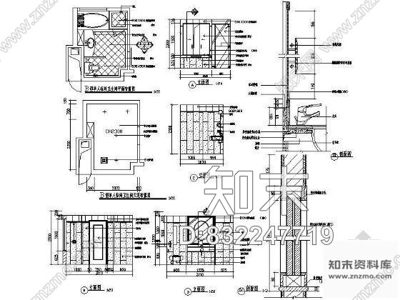 图块/节点单人标房卫生间详图cad施工图下载【ID:832247719】