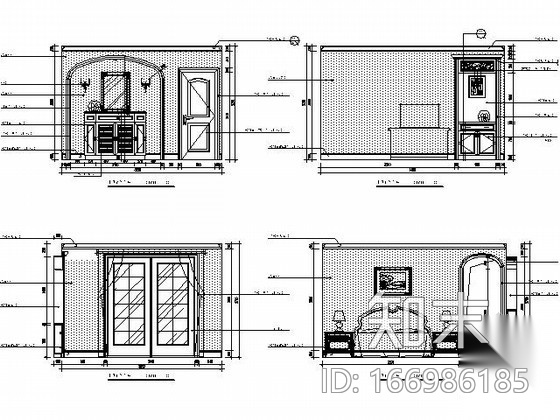 [大连]130平米精装三居样板房施工图（含实景）cad施工图下载【ID:166986185】