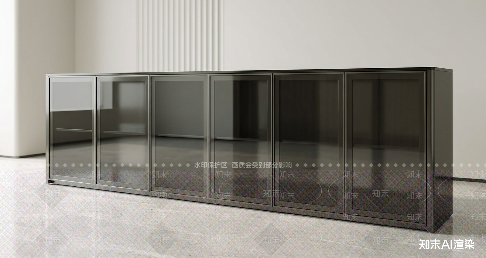 深色玻璃餐边柜电视柜3D模型下载【ID:1227568383】