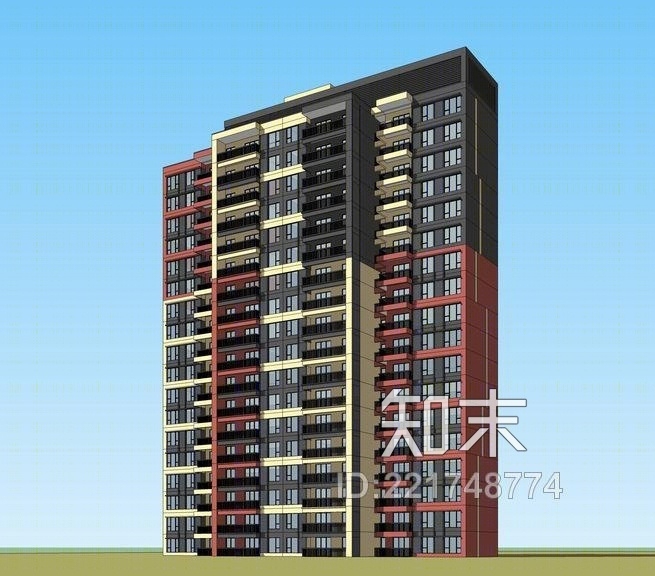 现代高层住宅SU模型下载【ID:221748774】
