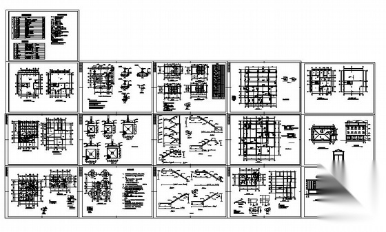 某四层小型商住综合楼建筑结构施工图cad施工图下载【ID:149814167】