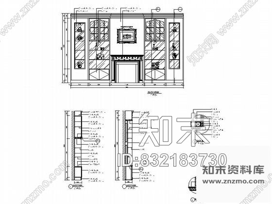 图块/节点简欧餐厅主背景墙立面详图施工图下载【ID:832183730】