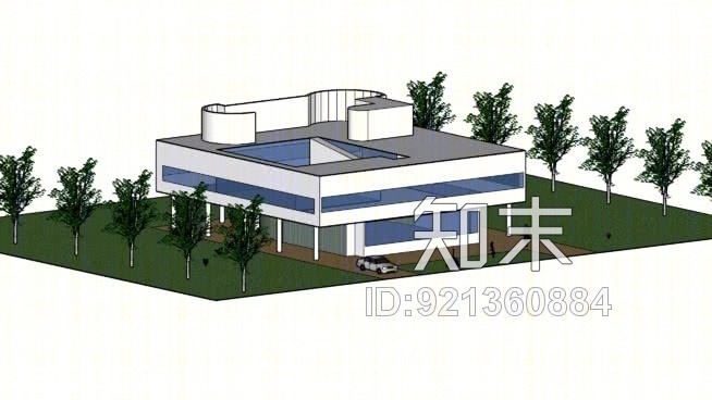 萨伏耶别墅SU模型下载【ID:921360884】