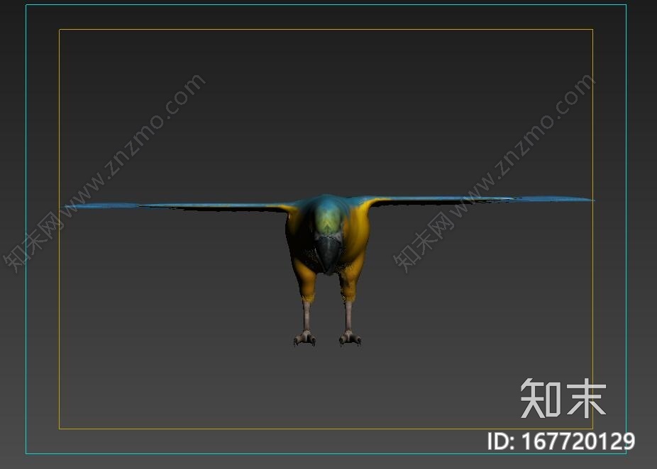 高清黄蓝金刚鹦鹉模型+带动画+贴图CG模型下载【ID:167720129】